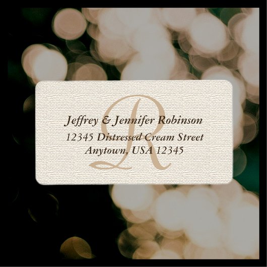 Hors blanc texturé Adresse de retour Étiquette Mon