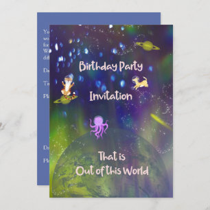 Hors de ce monde Invitation anniversaire 5 ans Fil