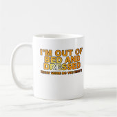 Hors du lit drôle Mug (Gauche)