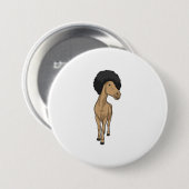 Horse Afro Ronde Button 7,6 Cm (Voorkant /achterkant)