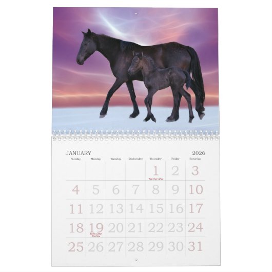Horse agenda kalender (Jan 2026)
