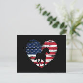 Horse American Flag Heart USA Patriotic Pride Feestdagenkaart (Staand voorkant)