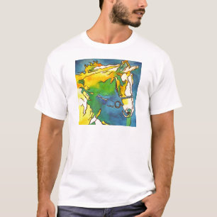 "Horse and Bridle Colorful Black Outline Art" #ho T-shirt