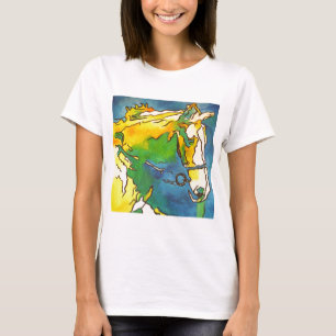 "Horse and Bridle Colorful Black Outline Art" #ho T-shirt