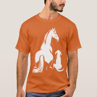HORSE and DOG Motif for women and men Horse Dog Lo T-shirt