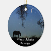 Horse and Moon Winter Solstice Keramisch Ornament (Links)