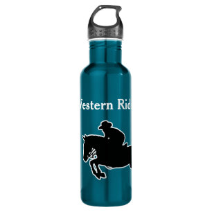 Horse and Rider silhouette personalize 24oz Stainl Waterfles
