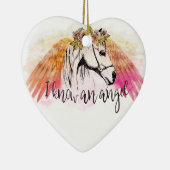 Horse Angel-kerstversiering Keramisch Ornament (Rechts)