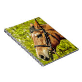 Horse Animal Portrait Persoonlijke naam Notitieboek (Rechterzijde)