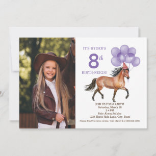 Horse Anniversaire de l'Amoureux Invitation photo