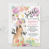 Horse Anniversaire Invitation Floral Pony Invitati (Devant)