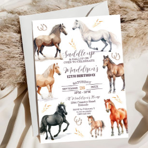 Horse Anniversaire Invitation Horse Party Saddup