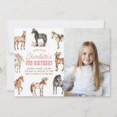 Horse Anniversaire Photo Invitation (Devant)