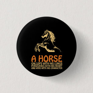 Horse Art A Horse Gallops Ronde Button 3,2 Cm