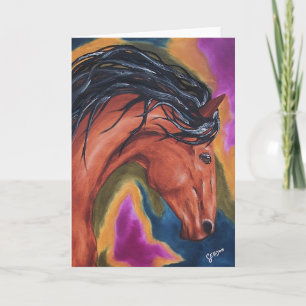 Horse Artsy Equestrian Wenskaart Kaart