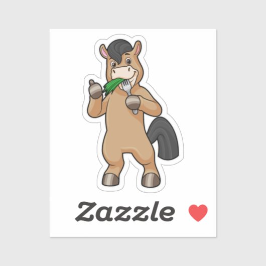 Horse at Eating Vegan Sticker (Vel)
