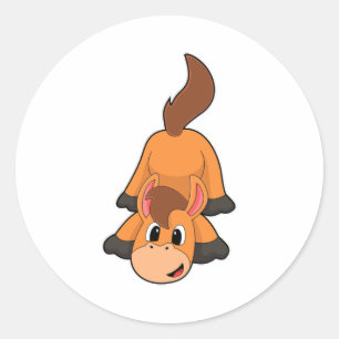 Horse at Playing Ronde Sticker