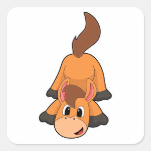 Horse at Playing Vierkante Sticker