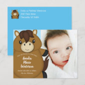 Horse Baby shower Blue Boy Briefkaart (Voorkant / Achterkant)