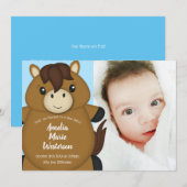 Horse Baby shower Blue Boy Kaart (Voorkant / Achterkant)