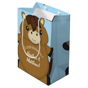 Horse Baby shower Blue Boy Medium Cadeauzakje