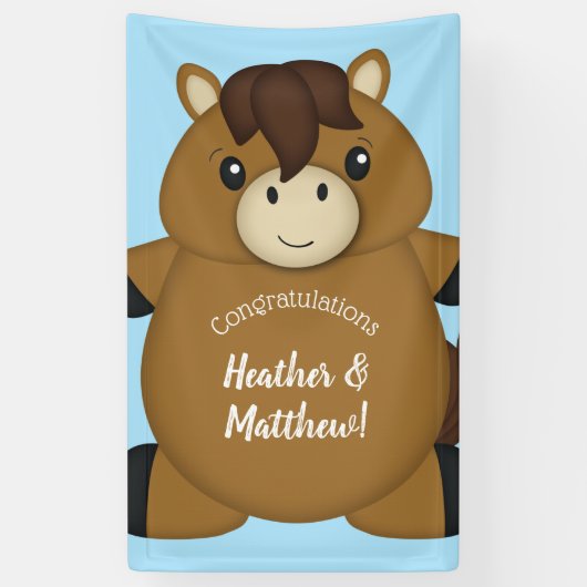 Horse Baby shower Blue Boy Spandoek (Verticaal)