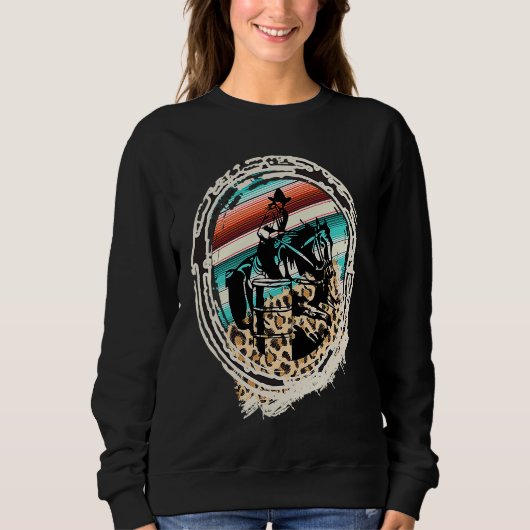 Horse Barrel Racing Serape Leopard Trui (Voorkant)
