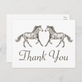 Horse Bedankt Westerne bruiloft land rustiek Briefkaart (Voorkant / Achterkant)