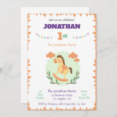 Horse Birthday Invitation template animale invite (Devant / Derrière)