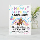 Horse Birthday Invitation White (Debout devant)