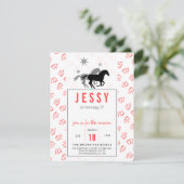 Horse Birthday Invitations Coral Red (Debout devant)