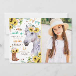 Horse Birthday Invite Girl Pony Kaart
