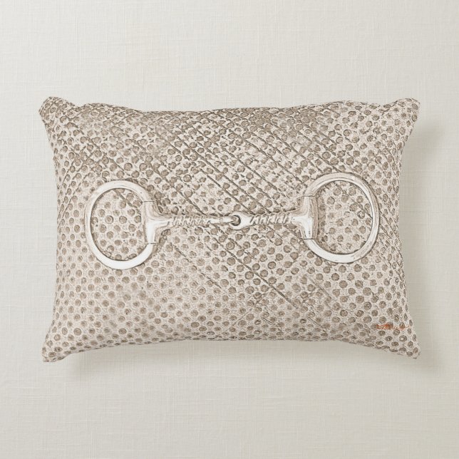 Horse Bit Nuetrals Equestrian Barn Decor Accent Kussen (Voorkant)
