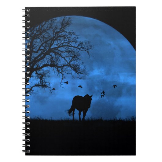 Horse Blue Moon Mystical Notitieboek (Voorkant)