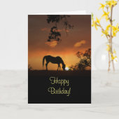 Horse Bonne Carte d'Anniversaire (Fleur jaune)