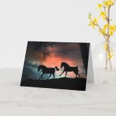 Horse Bonne Carte d'Anniversaire (Fleur jaune)