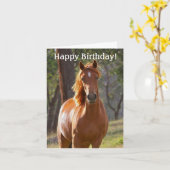 Horse Bonne carte d'anniversaire pour les amateurs (Fleur jaune)