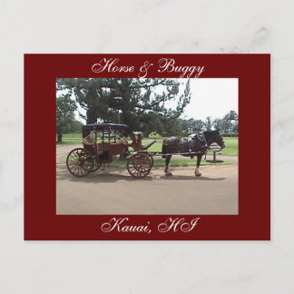 Horse & Buggy, Kauai, HI Briefkaart