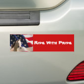Horse Bumpersticker Amerikaanse vlag (Op auto)