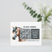 Horse Business QR Code Briefkaart (Staand voorkant)