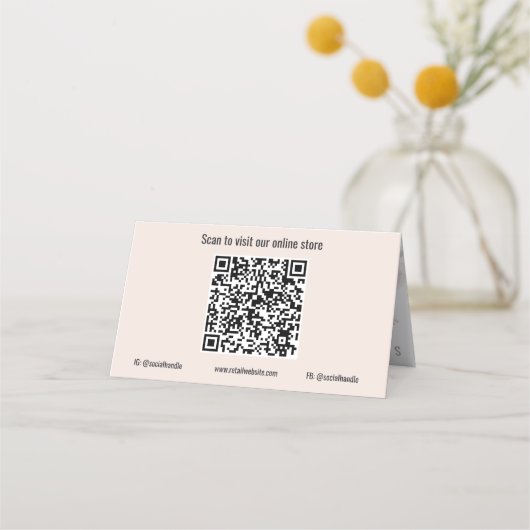 Horse Business QR Code Plaqué Cartes de Fidélité (Dos)