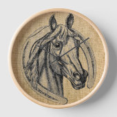 Horse Cameo op Burlap (Voorkant)