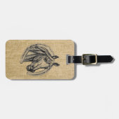 Horse Cameo op Burlap Bagagelabel (Voorkant horizontaal)