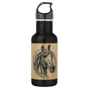 Horse Cameo op Burlap Waterfles