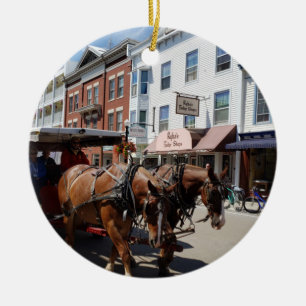 Horse & Carriage on Mackinac Island, Michigan Keramisch Ornament