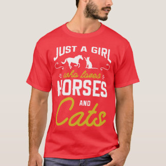 Horse Cat Design voor een ruiter en katteneigenaar T-shirt