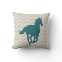 Horse Chevron Pattern Blauwgroen Groene Grijze Cre