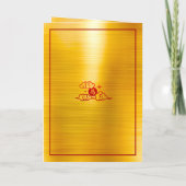 Horse Chinese Lunar New Year 2026 Gold Foil Red Feestdagen Kaart (Achterkant)