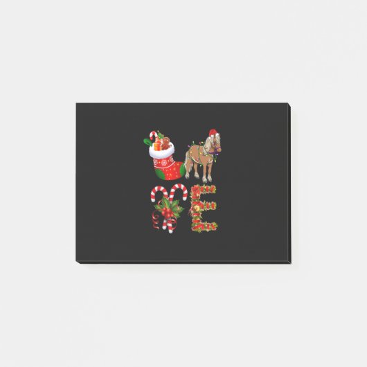 Horse Christmas Lights Led Funny Santa Hat Christm Post-it® Notes (Voorkant)