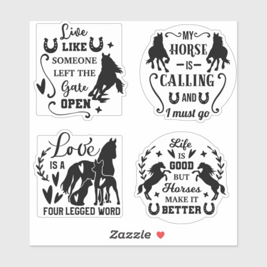 Horse citation autocollant bundle (Feuille)